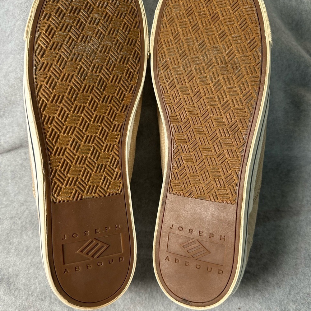 Joseph Abboud Mens Parker Tan Canvas Low Top Lace Up Sneakers 9.5 - Picture 7 of 7